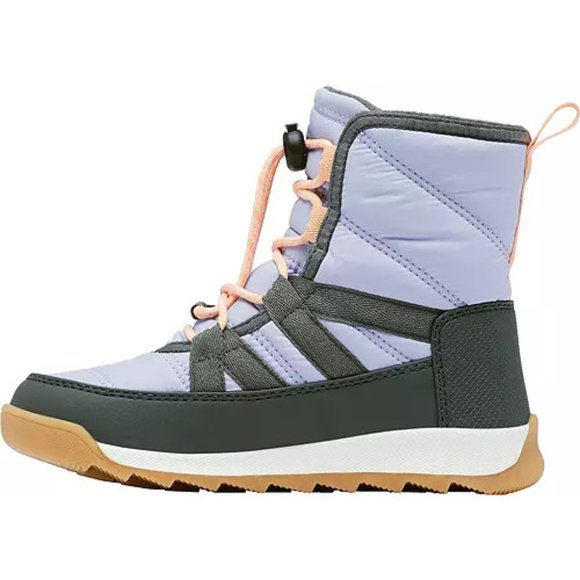 NEW Sorel Sizes 1-7 Kids' Whitney II Short Lace Winter Boots - Black/ Lavender - Picture 4 of 14